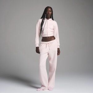 Skims Cotton Fleece Shrunken zip Hoodie- Sz: Medium